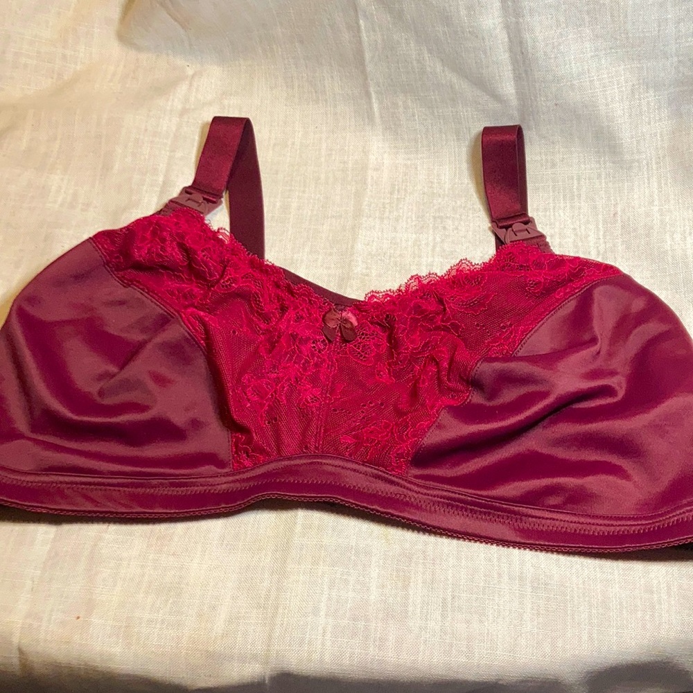 NWT Curve Muse Lingerie Nursing Bra 46DDD Maroon